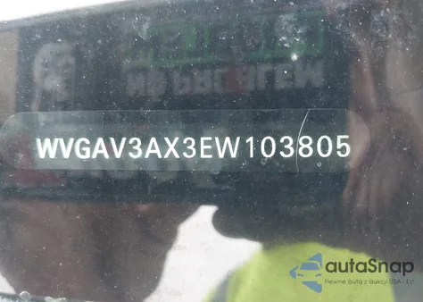 2014 Volkswagen Tiguan R-Line from USA, damaged, VIN WVGAV3AX3EW103805